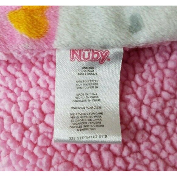 Nuby Baby Blanket Elephants and Hearts White Orange Gray Pink Sherpa 30 x 40 Nur - Picture 8 of 9